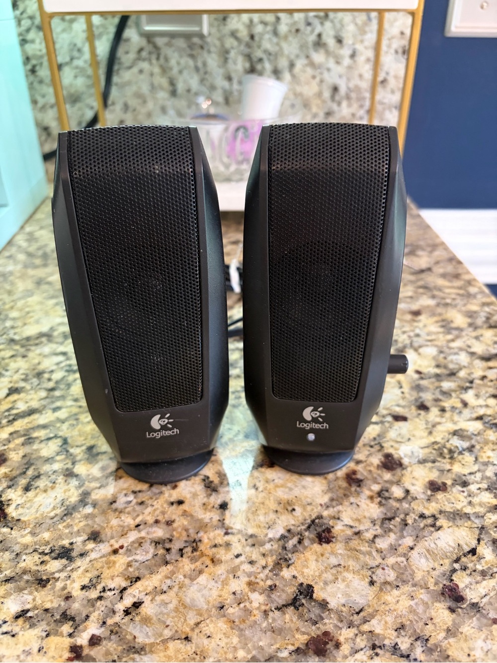 Logitech Black Portable Stereo Speakers - Compact Desktop Pair